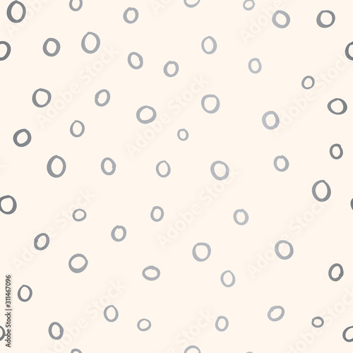 Vector Sliver gradient hand drawn Bubbles seamless pattern