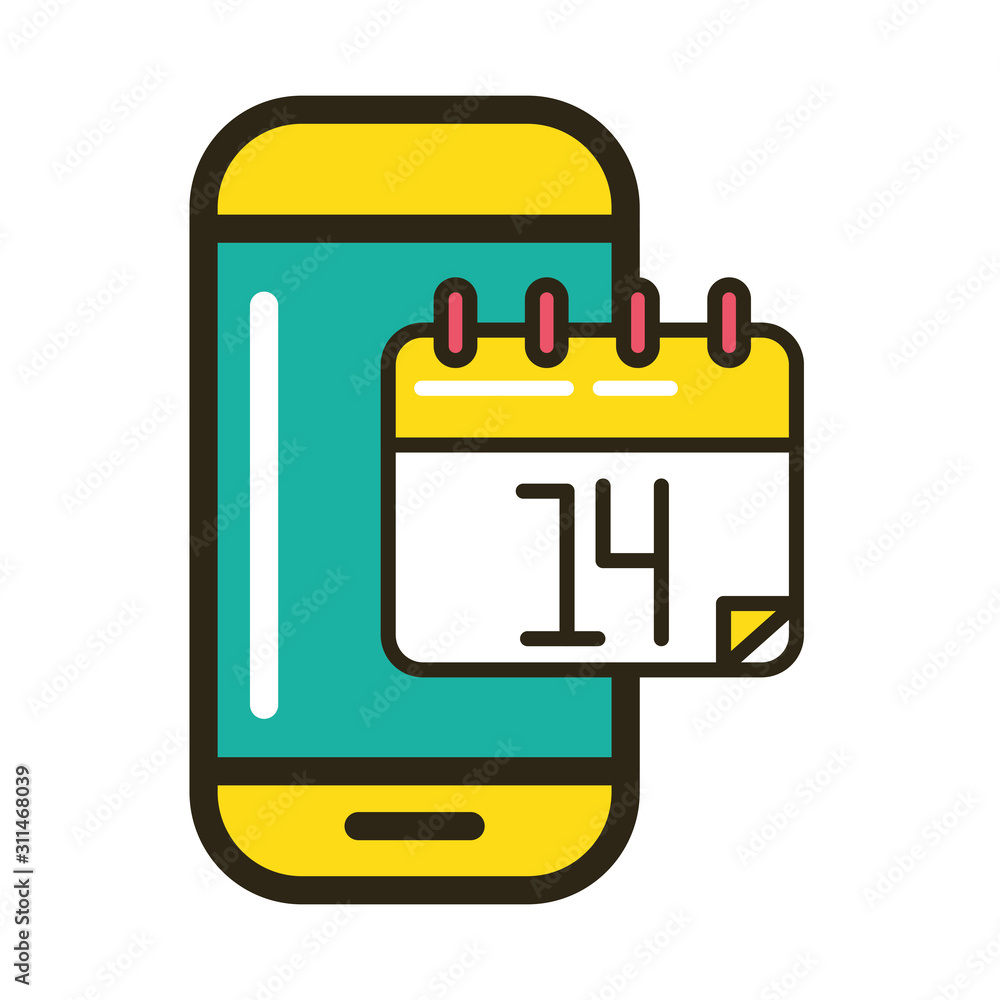 happy valentines day smartphone with calendar happy valentines day smartphone with calendar