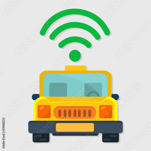 taxi online isolated symbol vector illustration