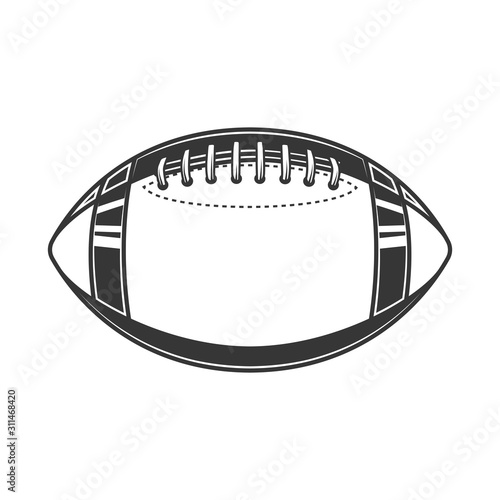 Original contour illustration of an American football ball. Coloring