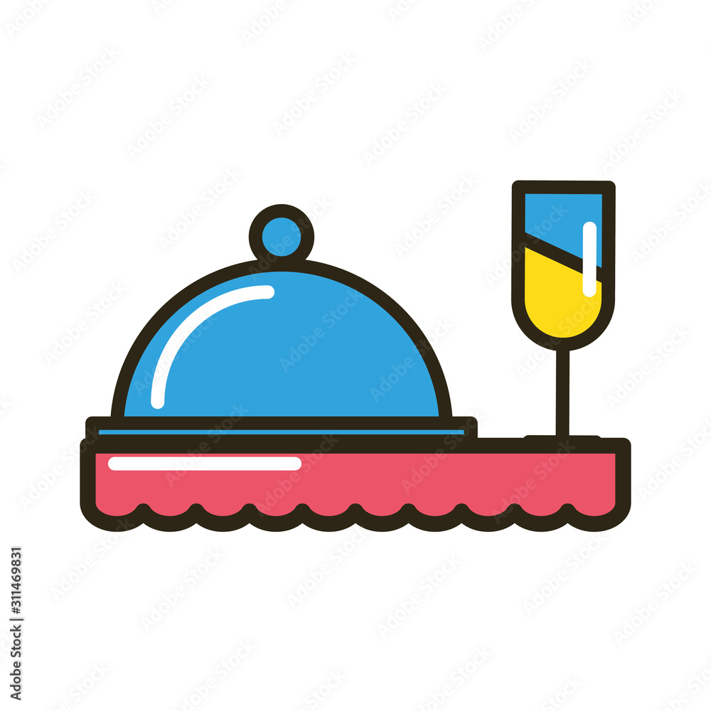 Fototapeta premium tray server menu with wine cup