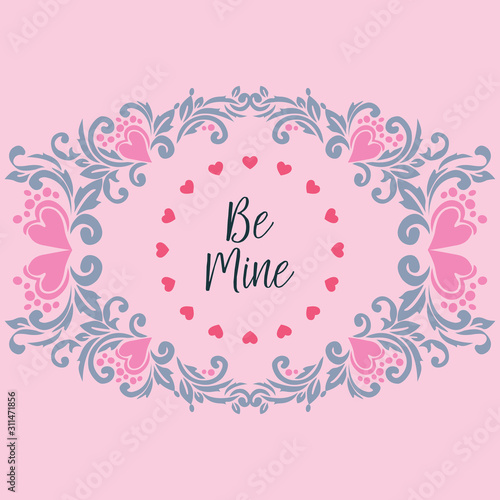 Shape unique leaf flower frame, for invitation card design be mine. Vector