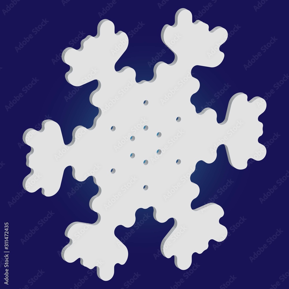 Simple, beautiful snowflake on blue background. Simple, beautiful snowflake on blue background.