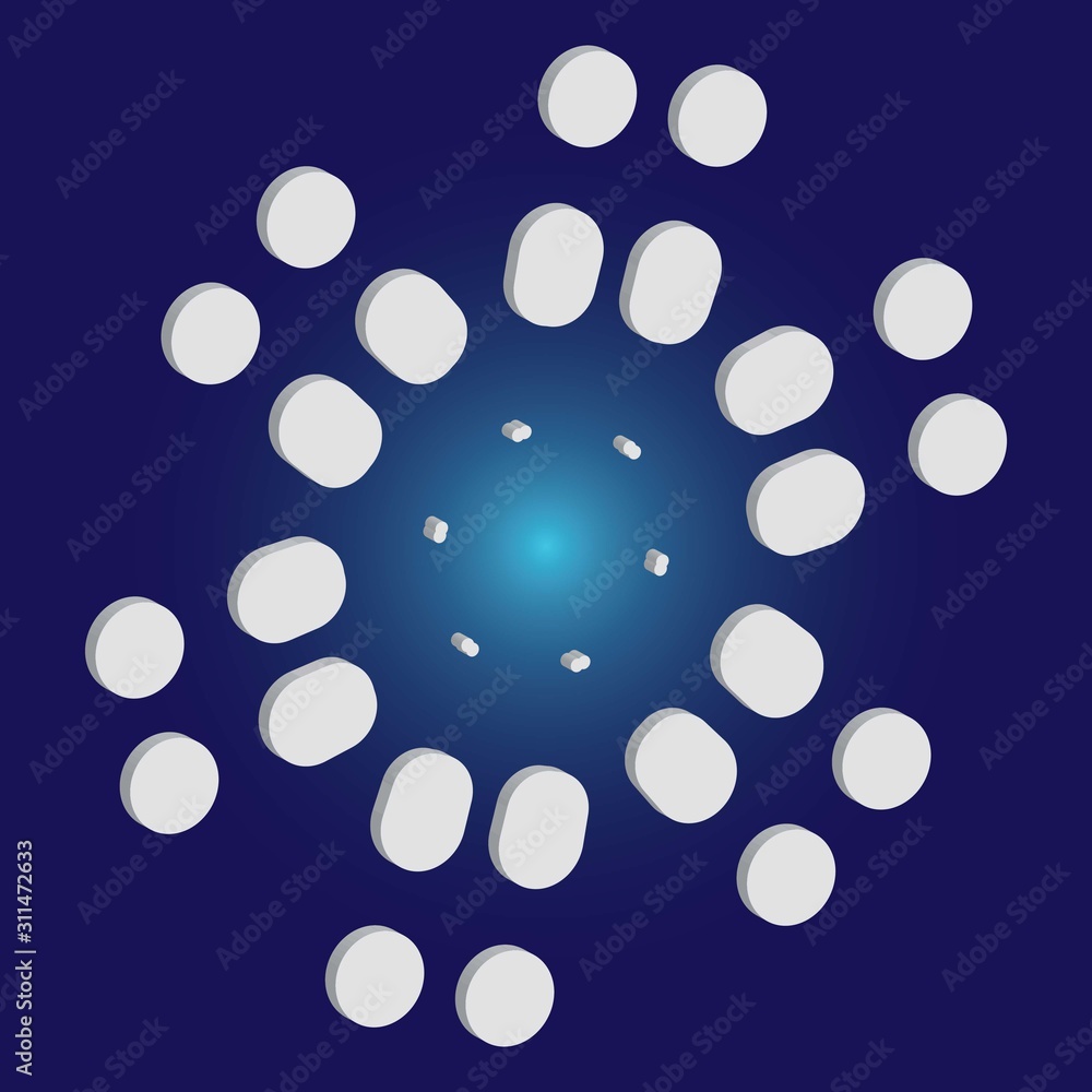 Isolated silhouette of snowflake on blue background. Isolated silhouette of snowflake on blue background.