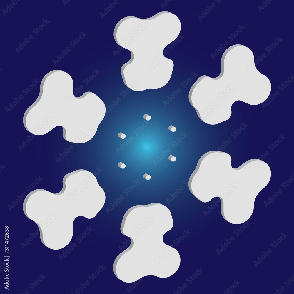 Simple christmas snowflake on blue background. Simple christmas snowflake on blue background.