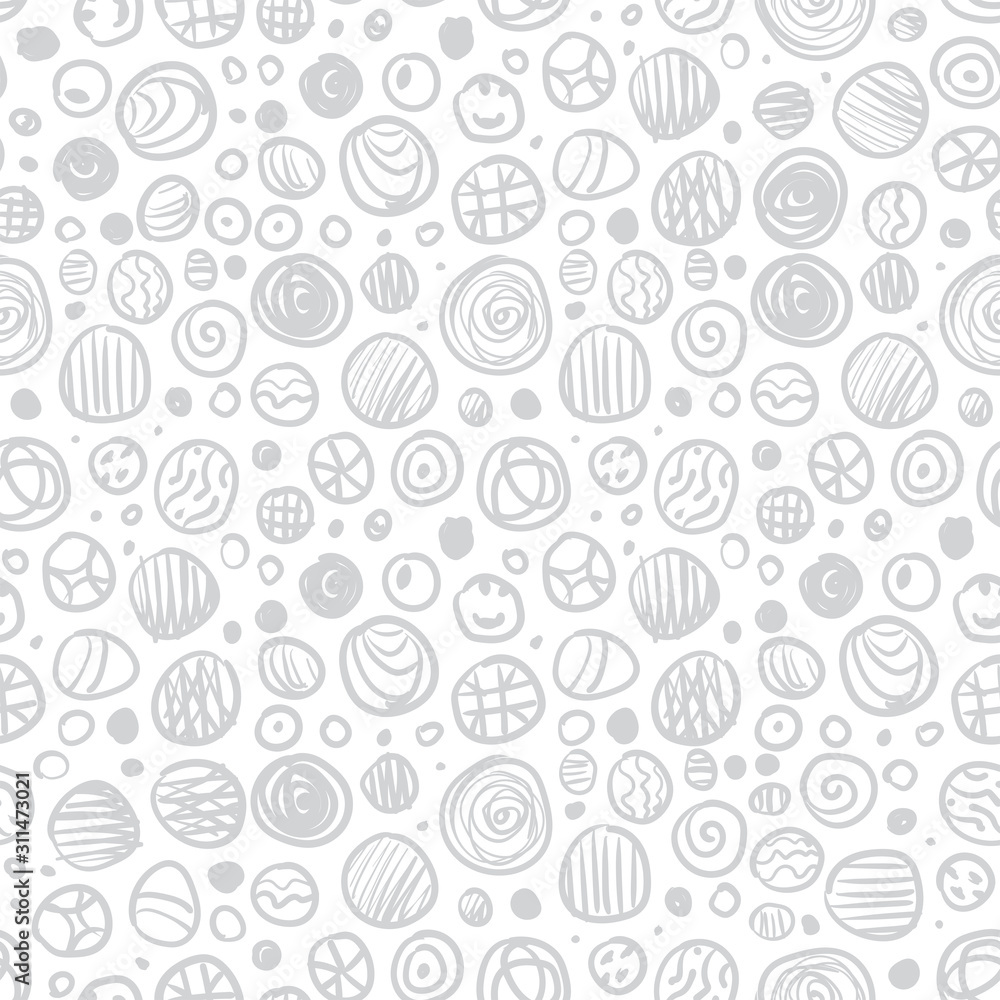 Seamless pattern from different hand drawn circles. Use for textile, paper, gift cards and banner. Seamless pattern from different hand drawn circles. Use for textile, paper, gift cards and banner.