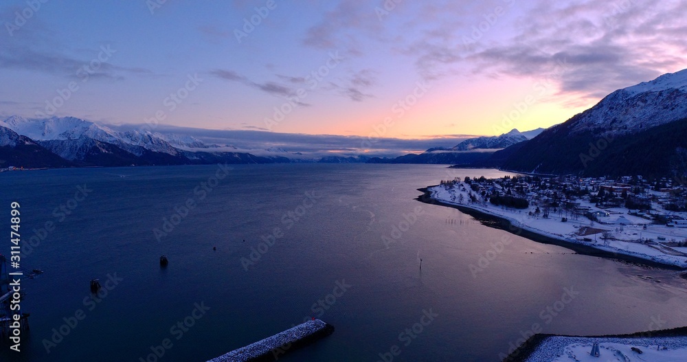 Winter views of Seward, Alaska 