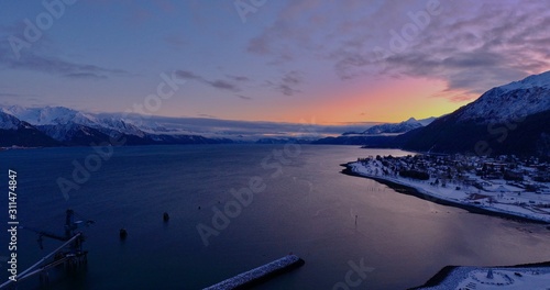 Winter views of Seward  Alaska 