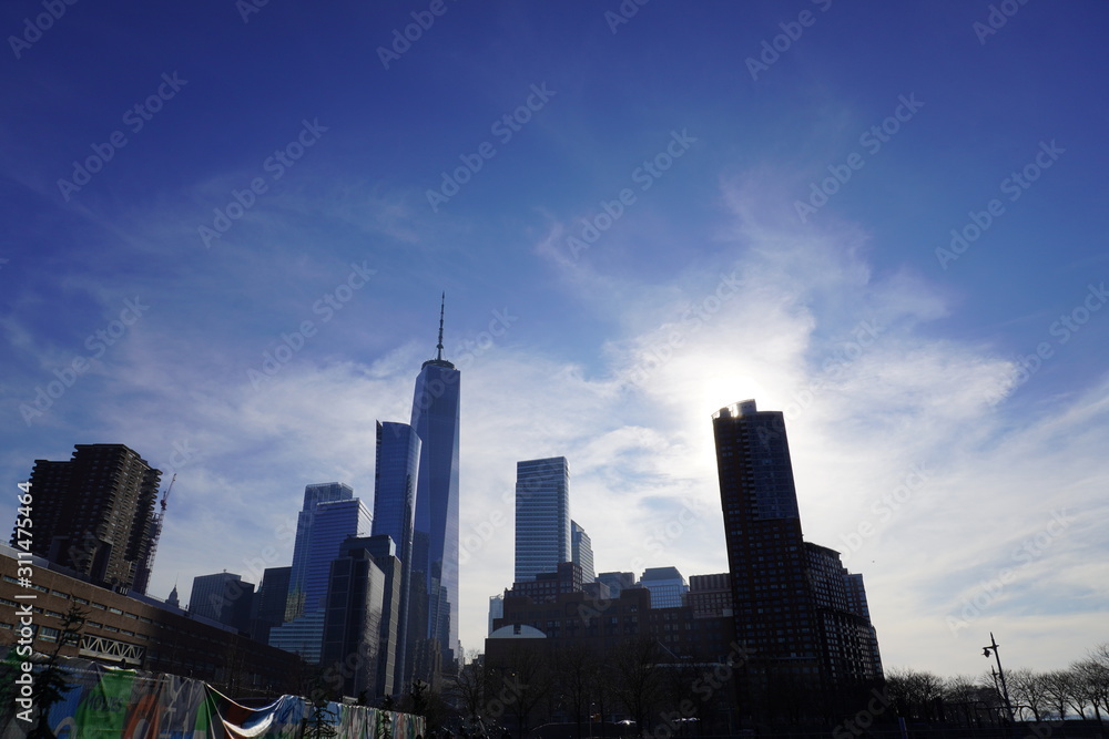 new york city skyline freedom tower