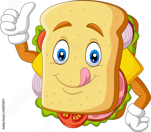 Cartoon sandwich giving thumbs up