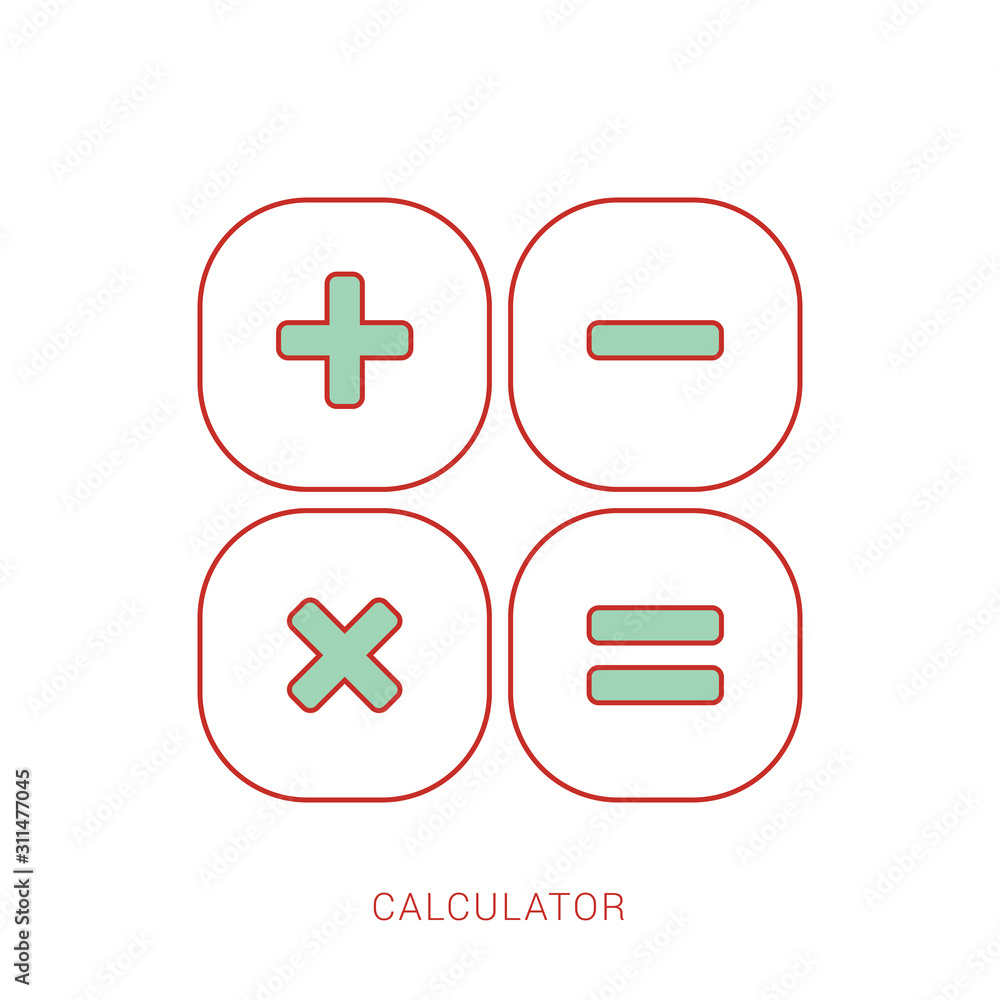 Calculator, vector icon illustration , flat design Calculator, vector icon illustration , flat design