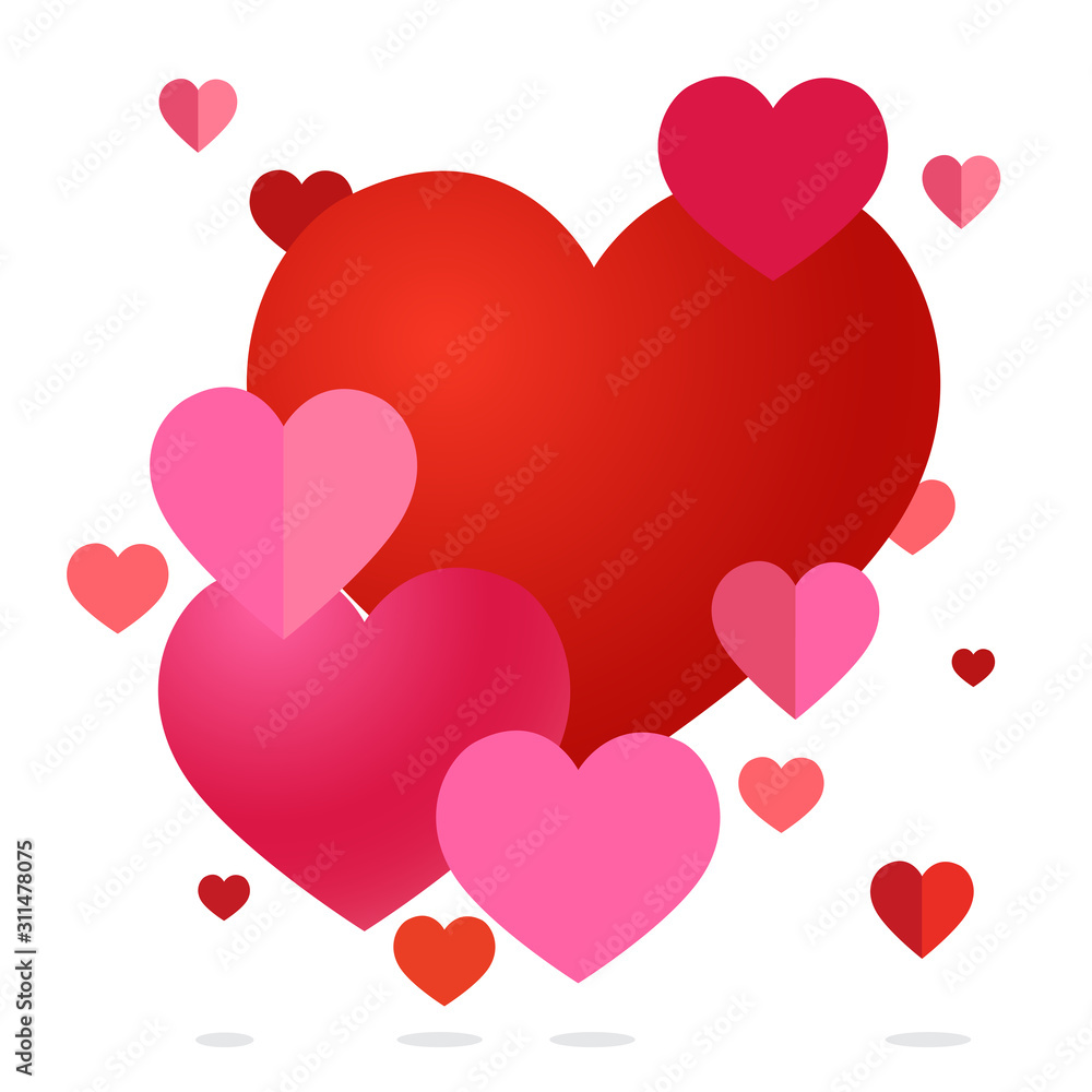 Vector image of heart, perfect heart symbol.