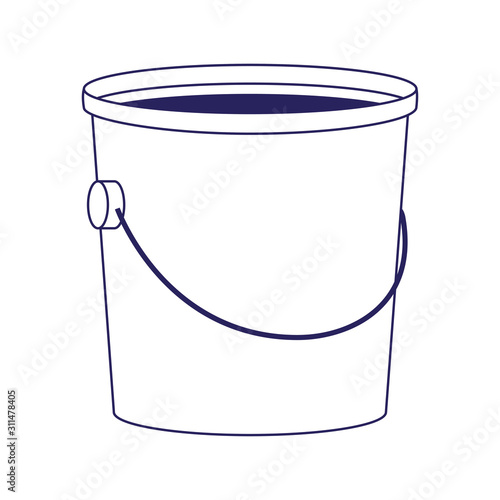 bucket of paint icon, flat design