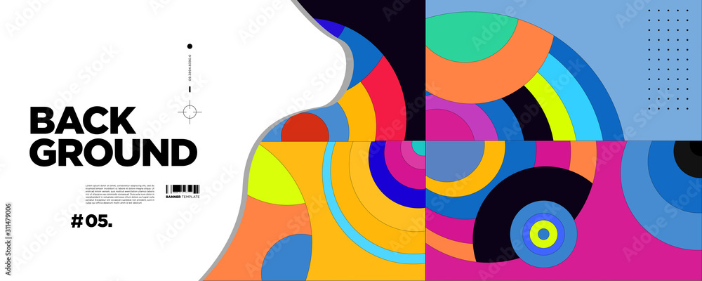 Fototapeta premium Colorful Abstract Banner Template with Dummy Text for Web Design, Landing page, social media story, and Print Material.