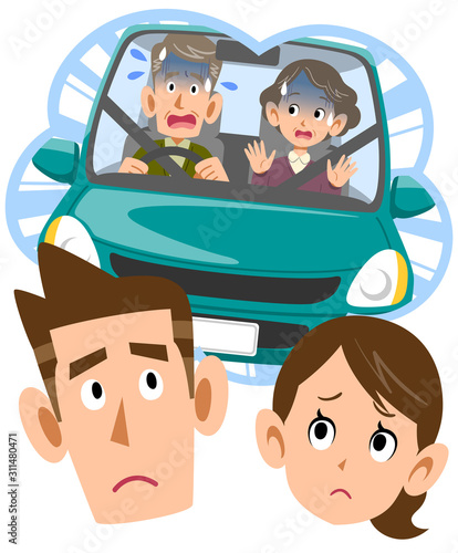 親の運転を心配する夫婦