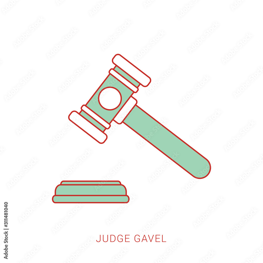Judge gavel icon. Flat illustration of judge gavel vector icon Judge gavel icon. Flat illustration of judge gavel vector icon