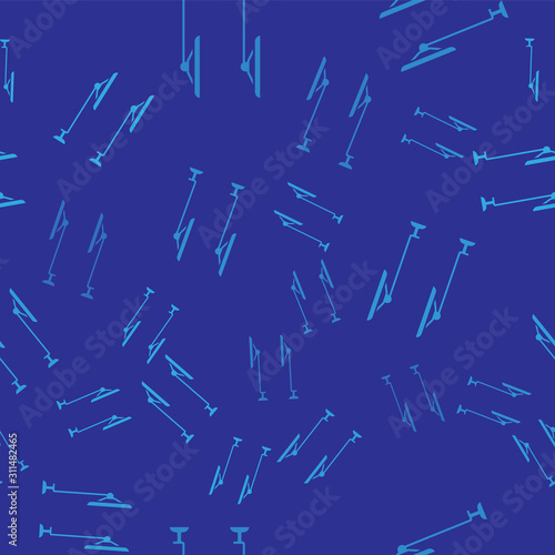 Blue Windscreen wiper icon isolated seamless pattern on blue background.  Vector Illustration