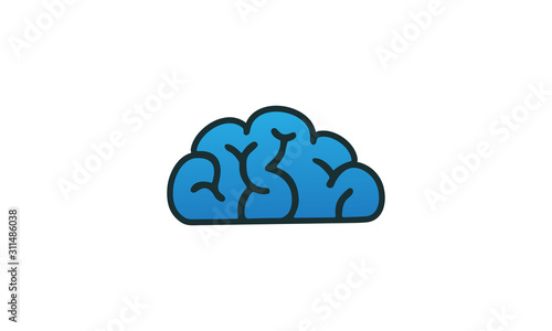 Brain and cloud logo vector stock image