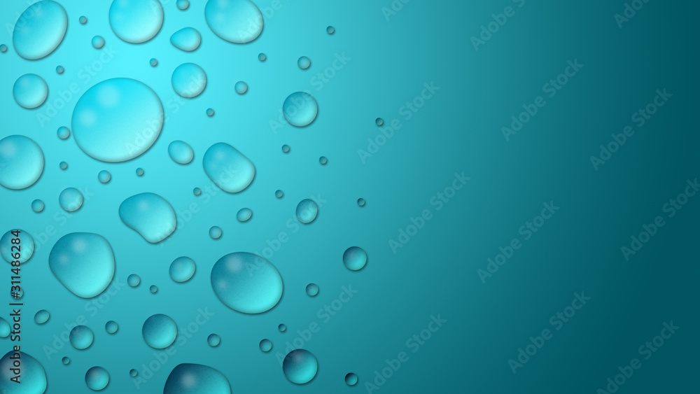 Closeup water drops
