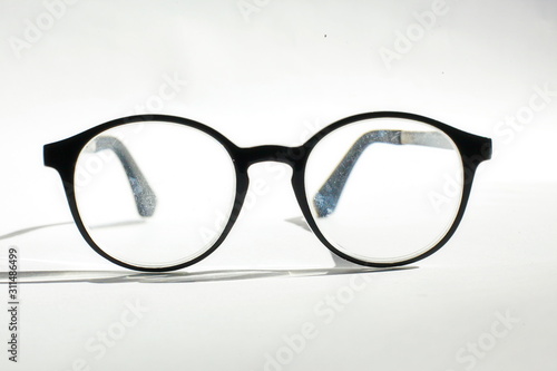 Glasses on a white background