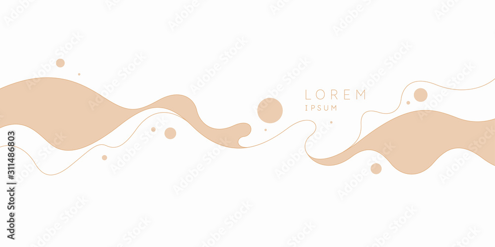 Poster with dynamic waves. Vector illustration in minimal style. Abstract background.
