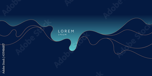 Abstract poster with dynamic waves. Vector illustration.