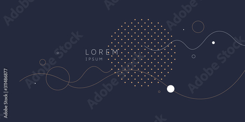 Poster with dynamic waves. Vector illustration in minimal style. Abstract background.