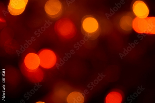 Abstract blurred colorful of light bokeh on dark background. Season greeting. Festival concept.