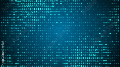Fototapeta Naklejka Na Ścianę i Meble -  Twinkle technology Binary code on blue background and Secure Data Concept
