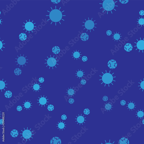 Blue Solstice icon isolated seamless pattern on blue background.  Vector Illustration