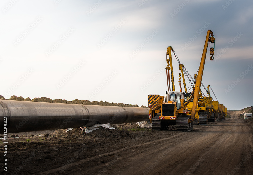 Construction of a new gas pipeline.