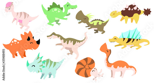 Pastel Dinosaur Vector Concept For Education