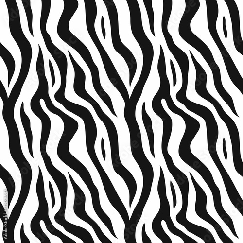 Zebra pattern, stylish stripes texture. Animal natural print. For the design of wallpaper, textile, cover. Vector 
