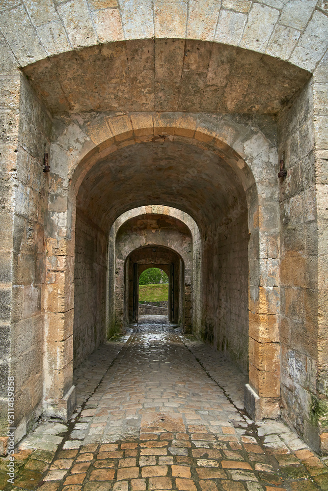passageway through fortress walls in bourg