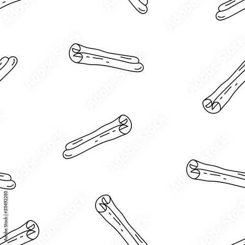 Seamless pattern cinnamon stick