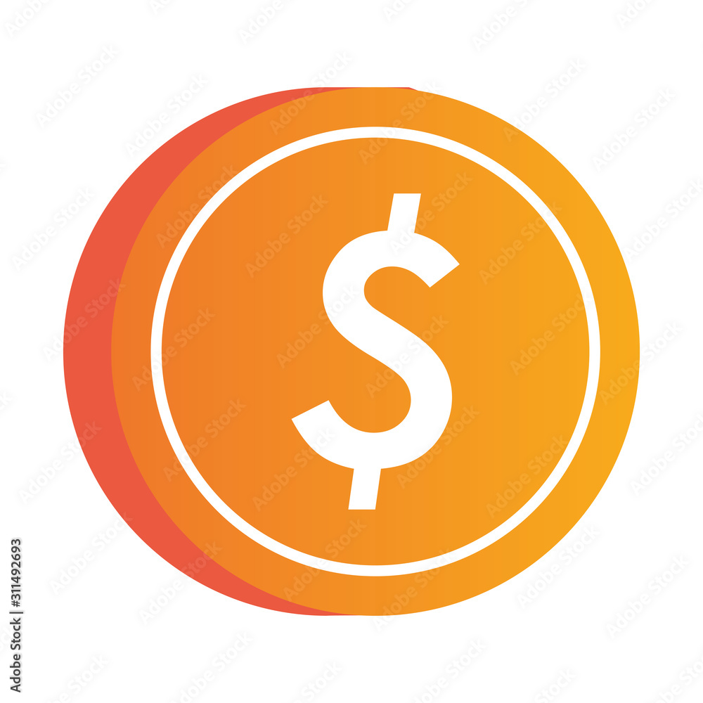 coin money dollar isolated icon coin money dollar isolated icon