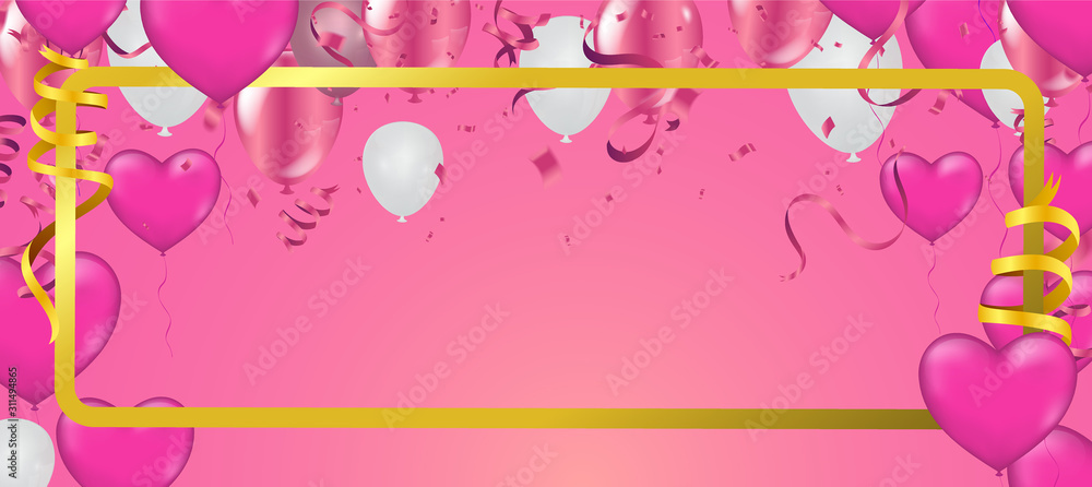 Balloons concept design template holiday  .Christmas and new year celebration background. Vector illustration