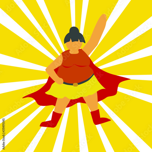 Super hero fat woman, she will fighting for slim