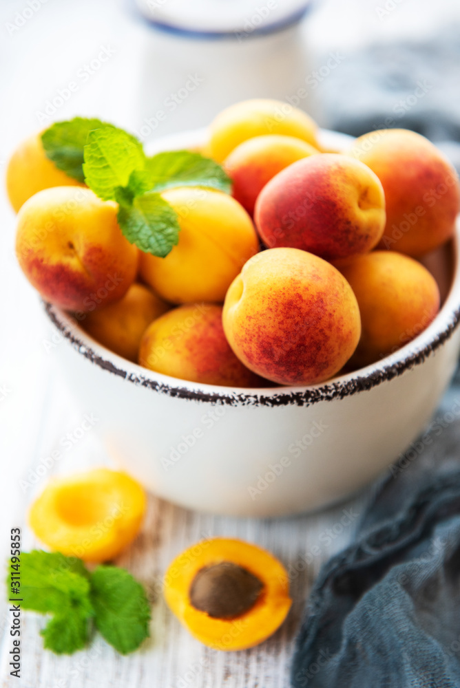 Fresh apricots on a table Fresh apricots on a table