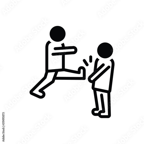 Black solid icon for fighting 
