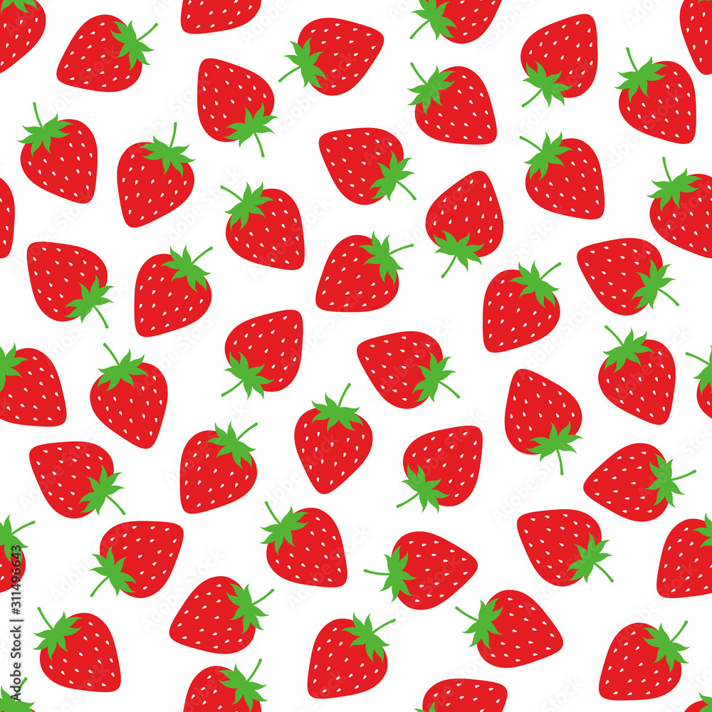 Strawberry Seamless Pattern Background Vector Design Isolated on White Background Strawberry Seamless Pattern Background Vector Design Isolated on White Background