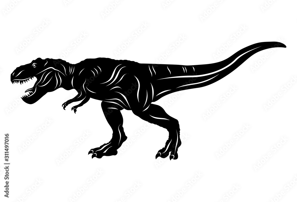 Silhouette of Dinosaur t-rex isolated on white background. Vector illustration Silhouette of Dinosaur t-rex isolated on white background. Vector illustration