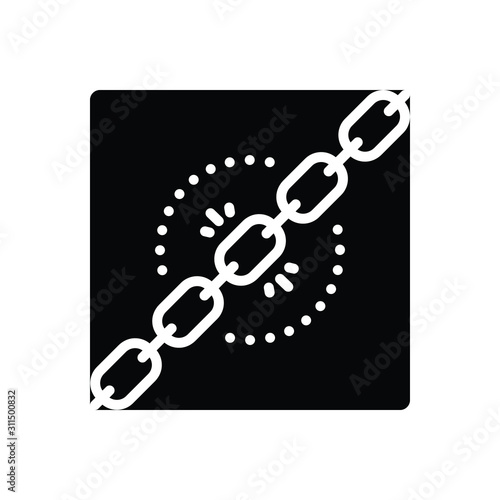 Black solid icon for chain 