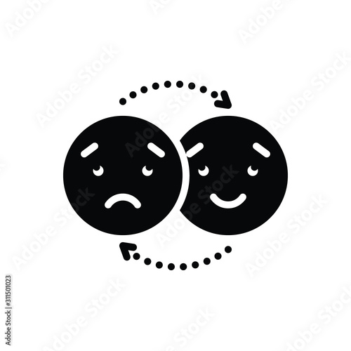 Black solid icon for emotion 