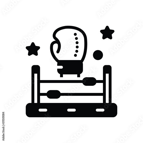 Black solid icon for fighter 