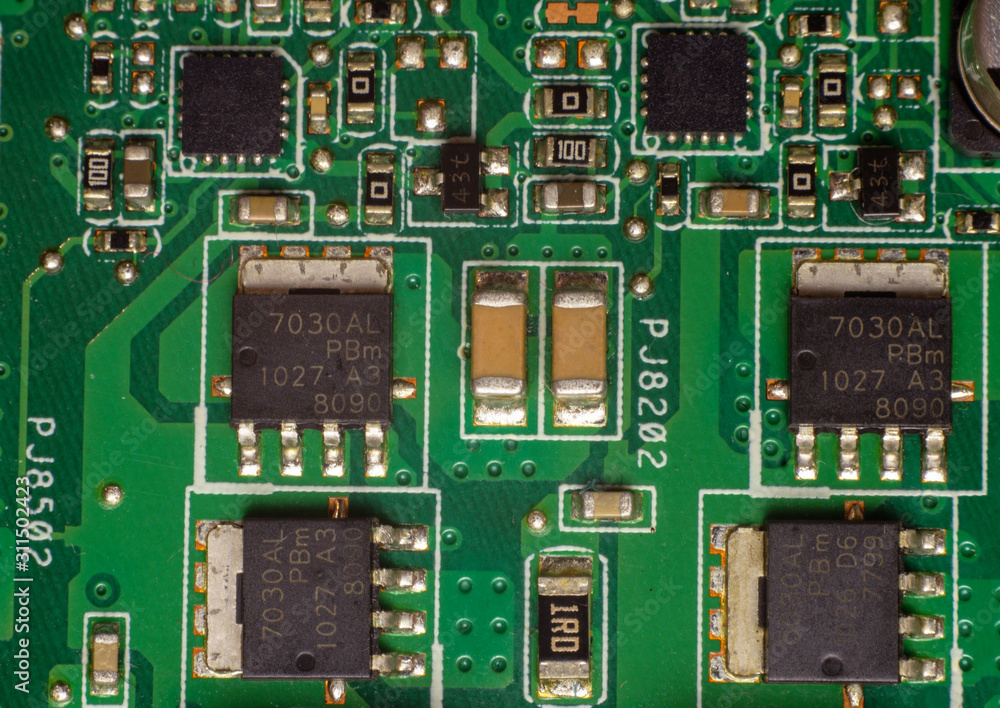 Electronic components from which the computer runs Electronic components from which the computer runs