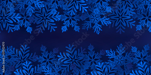Wallpaper Mural Dark blue background with large blue snowflakes. Vector Torontodigital.ca
