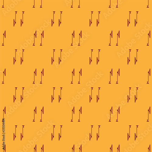 Red Windscreen wiper icon isolated seamless pattern on brown background.  Vector Illustration