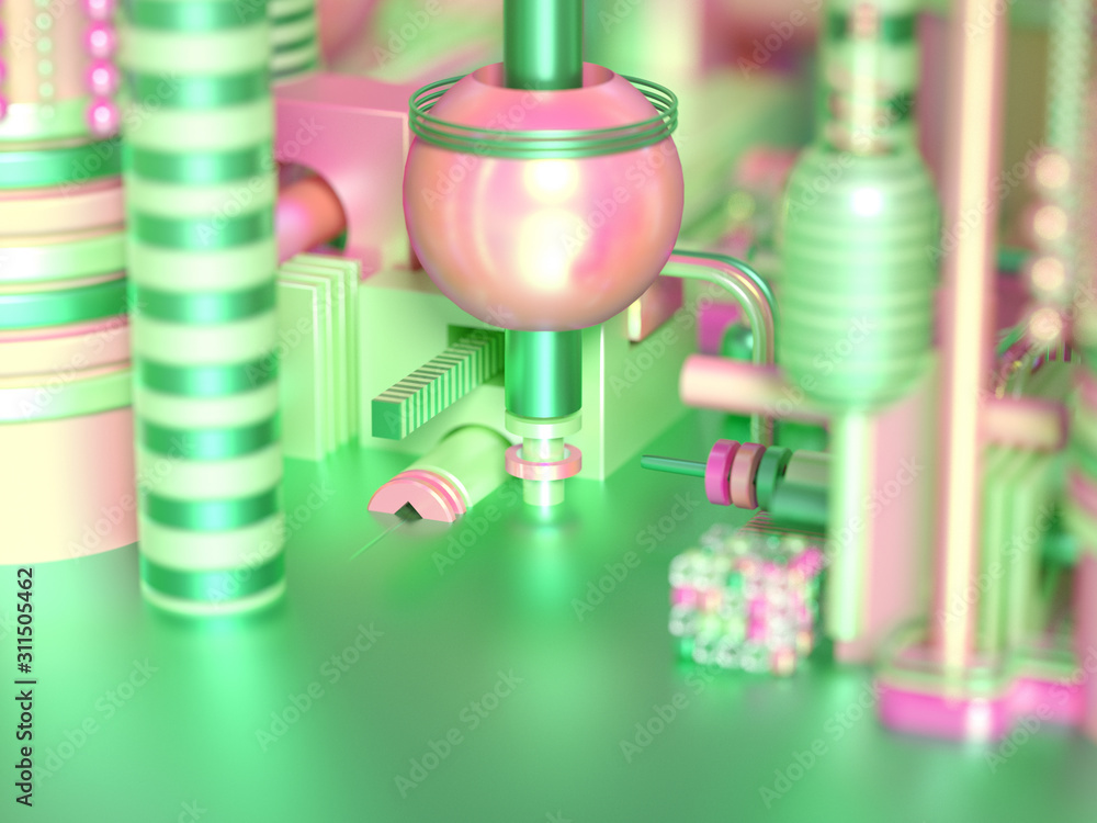 Obraz premium Modern minimalism futuristic background with cubes and balls. 3d illustration, 3d rendering.
