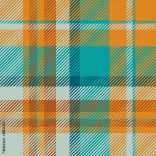 Tartan scotland seamless plaid pattern vector. Retro background fabric. Vintage check color square geometric texture.